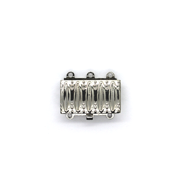 Clasp, Ornament Box Snap Clasp, Silver, Alloy, 18mm x 15mm,  Sold Per pkg of 1 - Butterfly Beads