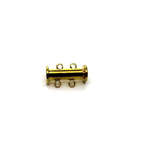 Clasp, Sliding Tube Magnetic Clasps, Gold, Alloy, 14mm x 9mm x 9mm, 1pc - Butterfly Beads