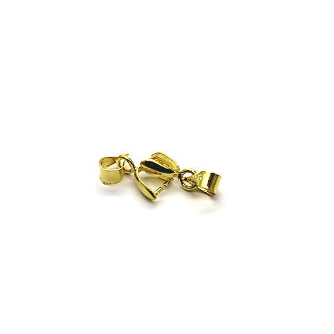 Bails, Pinch Bails, Gold, Alloy, 14mm x 5mm, Sold Per pkg of 4 - Butterfly Beads