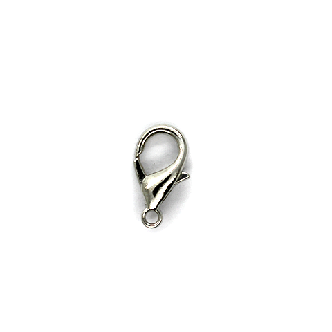 Clasp, Lobster Clasp, Silver, Alloy, 14mm x 7mm, Sold Per pkg of 8 - Butterfly Beads