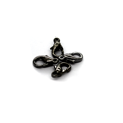 Clasp, Lobster Clasps, Alloy, Gunmetal, 10mm x 5mm, Sold Per pkg of 15 - Butterfly Beads