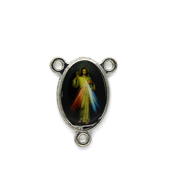 Charms, Rosary Centerpiece, Multi-Coloured, Alloy, 18mm x 13mm, Sold Per pkg 5