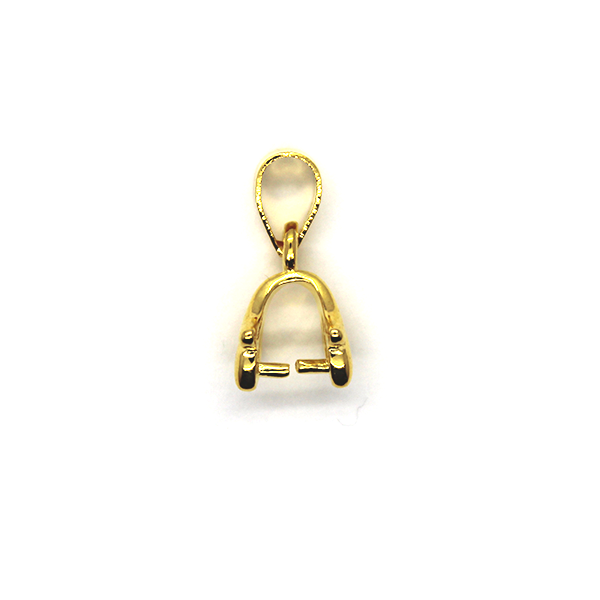 Bails, Pinch Bail, Gold, Alloy, 18mm x 8mm, Sold Per pkg of 2 - Butterfly Beads