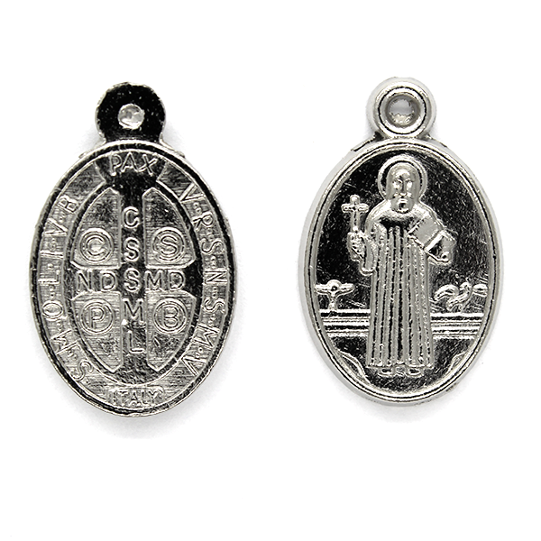 Charms, Rosary Centerpiece, Silver, Alloy, 22mm x 14mm x 2mm, Sold Per pkg 5