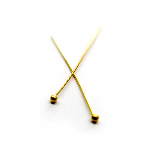 Ball Head Pins, Gold, Alloy, 1.60 inches, 22 Gauge, Sold Per pkg of Approx 90