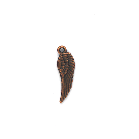 Charms, Small Wing, Russet, Alloy, 17mm X 5mm, Sold Per pkg of 10