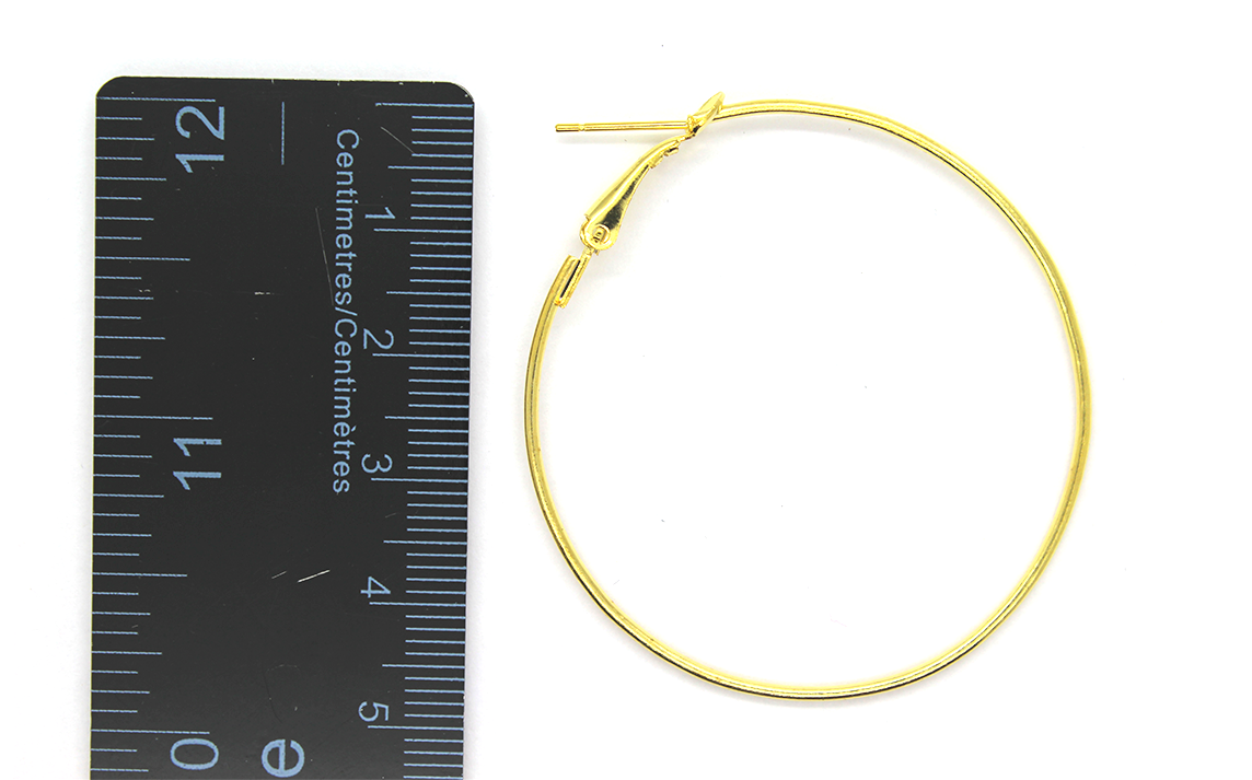 Earrings, Hoops, Gold, Alloy, 53mm x 49mm, Sold Per pkg of 8