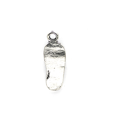 Charms, Flip Flop, Silver, Alloy, 22mm X 8mm, Sold Per pkg of 6