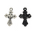 Pendant, Rounded Latin Crucifix, Silver, Alloy, 22mm x 15mm, Sold Per pkg 8