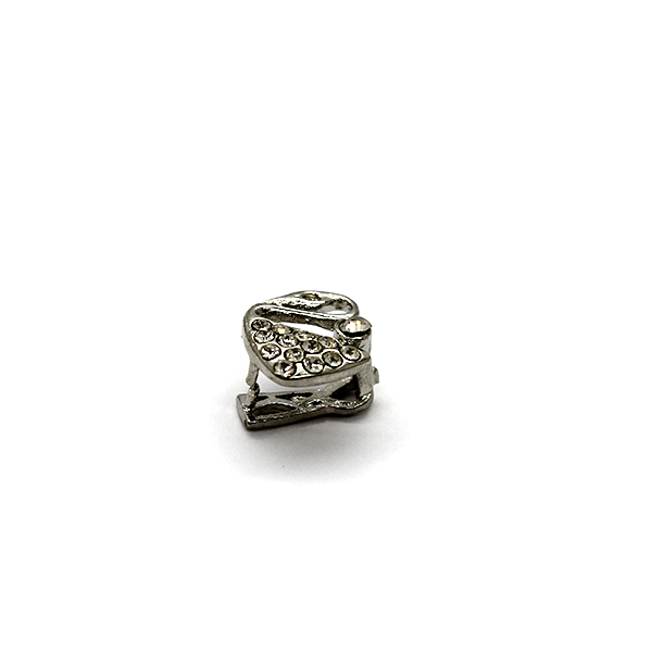 Bails, Swan Pinch Bail, Silver, Alloy, 13mm x 12mm x 8mm, Sold Per pkg of 1 - Butterfly Beads