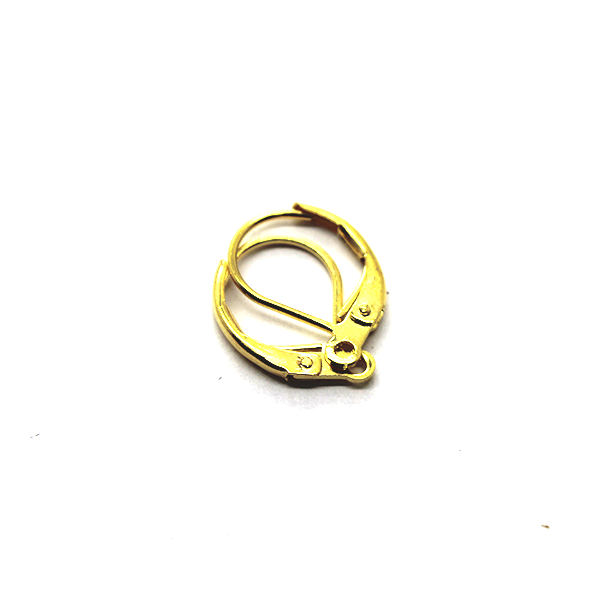Earrings, Lever Back, Gold, Alloy, 12mm x 10mm, Sold per pkg of 10