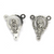 Charms, Starred Praying Mary Madallion, Silver, Alloy, 19mm x 16mm, Sold Per pkg 6