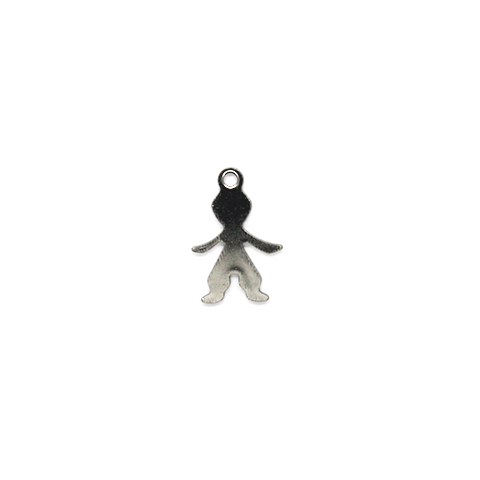 Charms, Faceless Boy, Silver, Stainless Steel, 16mm X 11mm Sold Per pkg of 6