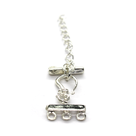 Clasp, Lobster Chain Clasp, Silver, Alloy, 60mm x 14mm, Sold Per pkg of 1 - Butterfly Beads