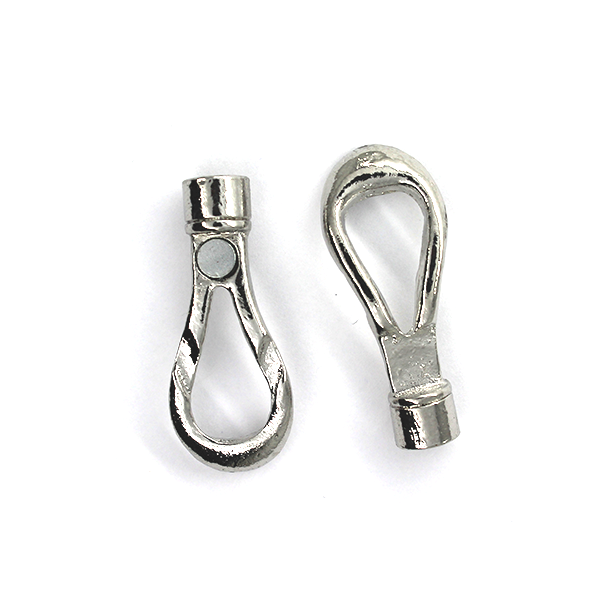 Clasp, Magnetic Twist Clasp, Silver, Alloy, 37mm x 13mm x 4mm, Sold Per pkg of 1 - Butterfly Beads