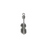 Charms, Violin, Silver, Alloy, 16mm X 7mm, Sold Per pkg of 10