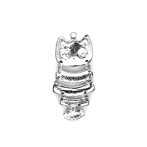 Charms, Big Eyed Owl, Silver, Alloy, 20mm X 17mm X 3mm, Sold Per pkg of 1