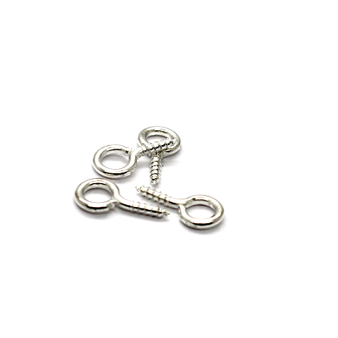 Bails, Screw Eye Bails, Silver, Alloy, 13mm x 4mm, Sold Per pkg of 30 - Butterfly Beads