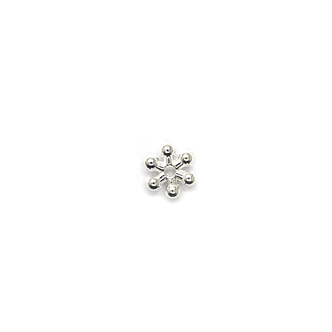 Spacers, Snowflake Spacer, Alloy, Silver, 7mm X 7mm, Sold Per pkg of 25 - Butterfly Beads