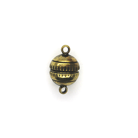 Clasp, Sphere Magnetic Clasp, Gold, Alloy, 16mm x 10mm, Sold Per pkg of 1 - Butterfly Beads