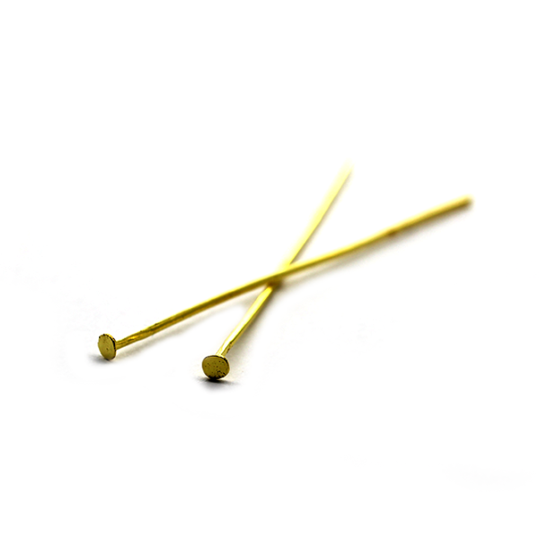 Flat Head Pins, Gold, Alloy, 2.01 inches, 19 Gauge, Sold Per pkg of Approx 75