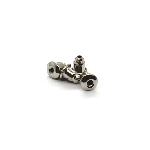 Backings, Silver, Alloy, Bullet Back Stoppers, 6mm x 5mm, sold per pkg of 30+ - Butterfly Beads