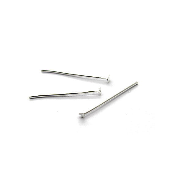 Flat Head Pins, Silver, Alloy, 0.70 inch, 22 Gauge