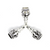 Charms, Cross Crown, Silver, Alloy, 18mm X 9mm, Sold Per pkg of 4