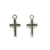 Charms, Engraved Latin Cross, Silver, Alloy, 15mm x 8mm, Sold Per pkg 8