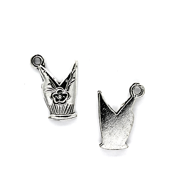 Charms, Jester Hat, Silver, Alloy, 20mm X 13mm, sold Per pkg of 6