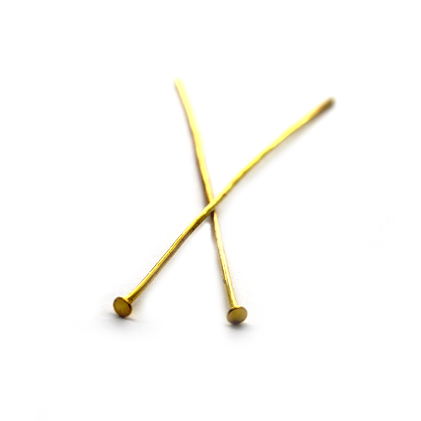 Flat Head Pins, Gold, Alloy, 2.37 inches, 19 Gauge, Sold Per pkg of Approx 60