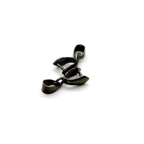 Bails, Pinch Bails, Gunmetal, Alloy, 16mm x 6mm, Sold Per pkg of 4 - Butterfly Beads