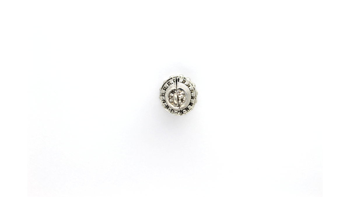 Bead Cap, Rome Styled Building, Silver, Alloy, 32mm x 13mm, Sold Per pkg of 1