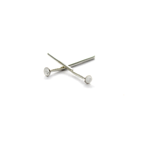 Flat Head Pins, Silver, Alloy, 0.63 inch, 19 Gauge