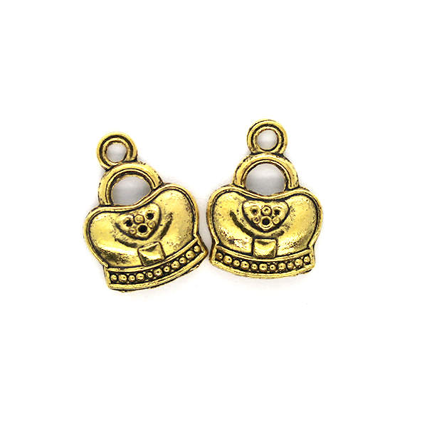 Charms, Bishop Crown, Gold, Alloy, 11mm X 12mm, Sold Per pkg of 7