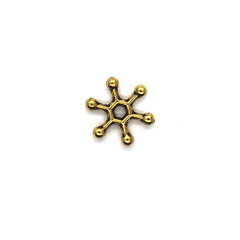 Spacers, Snowflake Daisy Spacer, Gold, Alloy, 10mm X 10mm, Sold Per pkg of 16 - Butterfly Beads