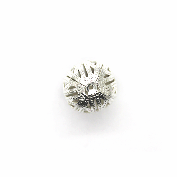 Spacers, Ball Spacer Net, Alloy, Silver, 20mm X 20mm X 20mm, Sold Per pkg of 3 - Butterfly Beads