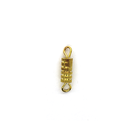 Clasp, Barrel Screw Clasp, Gold, Copper/Brass, 13mm x 4mm, Sold Per pkg of 6 - Butterfly Beads