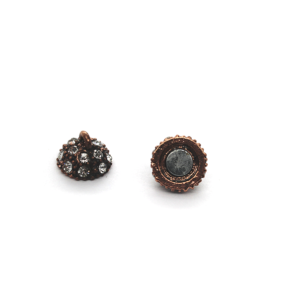 Clasp, Rhinestone Magnetic Clasp, Copper, Alloy, 15mm x 11mm,  Sold Per pkg of 1 - Butterfly Beads