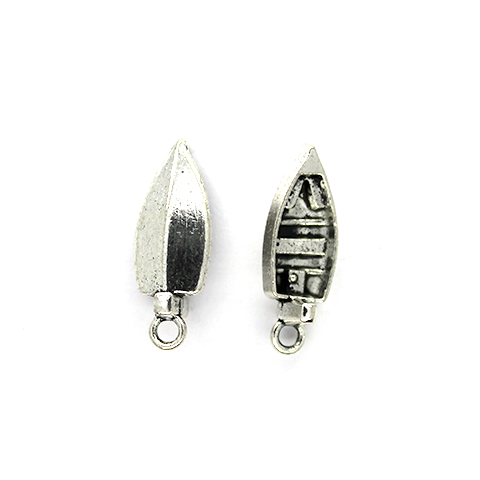 Charms, Motor Boat, Silver, Alloy, 22mm X 8mm, Sold Per pkg of 4