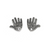 Charms, Handmade Hand, Silver, Alloy, 12mm x 11mm, Sold Per pkg 14