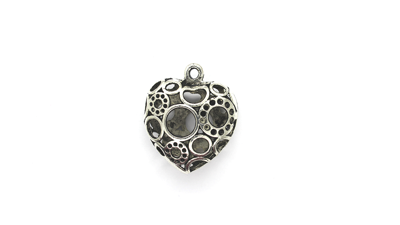 Pendants, Heart of the Void, Silver, Alloy, 34mm x 29mm, Sold Per pkg of 1