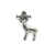 Charms, Reindeer, Silver, Alloy, 24mm X 20mm, Sold Per pkg of 4