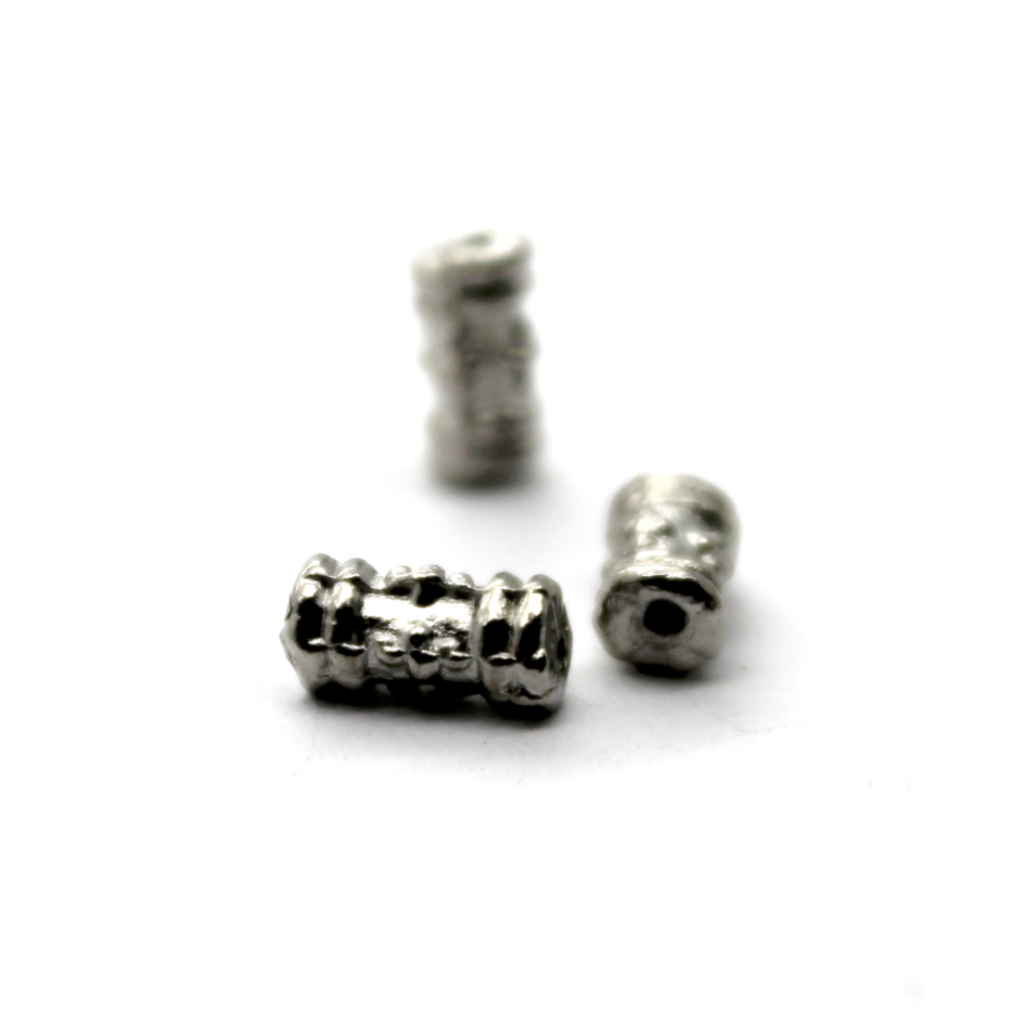 Spacers, Tube Spacer Bead, Alloy, Silver, 8mm X 3mm X 3mm, Sold Per pkg of 30