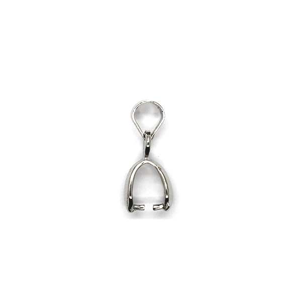 Bails, Pinch Bail, Silver, Alloy, 16mm x 6mm, Sold Per pkg of 4