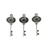 Charms, Key of Love, Silver, Alloy, 12mm X 28mm, Sold Per pkg of 5