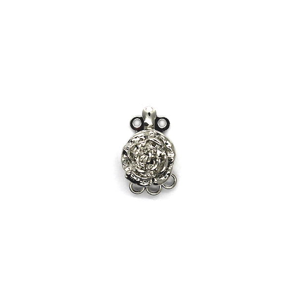 Clasp, Flower Snap Clasp, Silver, Alloy, 17mm x 10mm, Sold Per pkg of 1 - Butterfly Beads