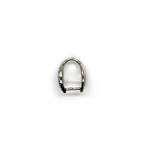 Bails, Leaf Pinch Bails, Silver, Alloy, 12mm x 10mm, Sold Per pkg of 1 - Butterfly Beads
