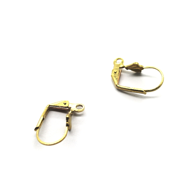 Earrings, Brass Alloy, Leverback Earrings, 17mm x 10mm, sold per pkg of 8