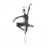 Pendants, Posing Ballerina, Silver, Alloy, 68mm x 35mm, Sold Per pkg of 2